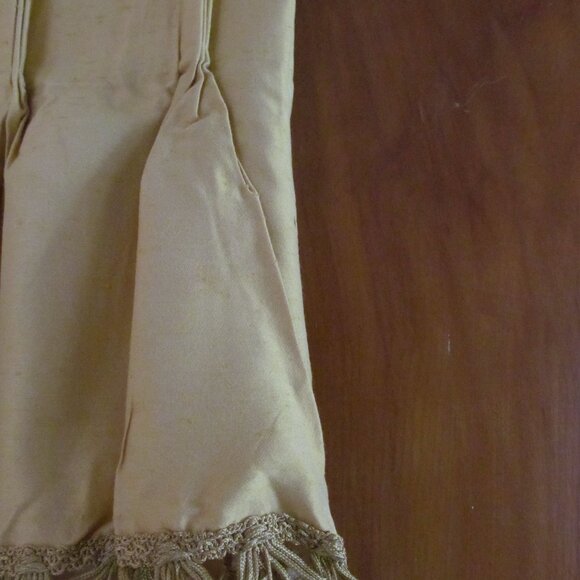 Vintage Retro MCM Curtain Valance Pinch Pleated w Tassels Gold Unused 39x15 - Picture 12 of 12